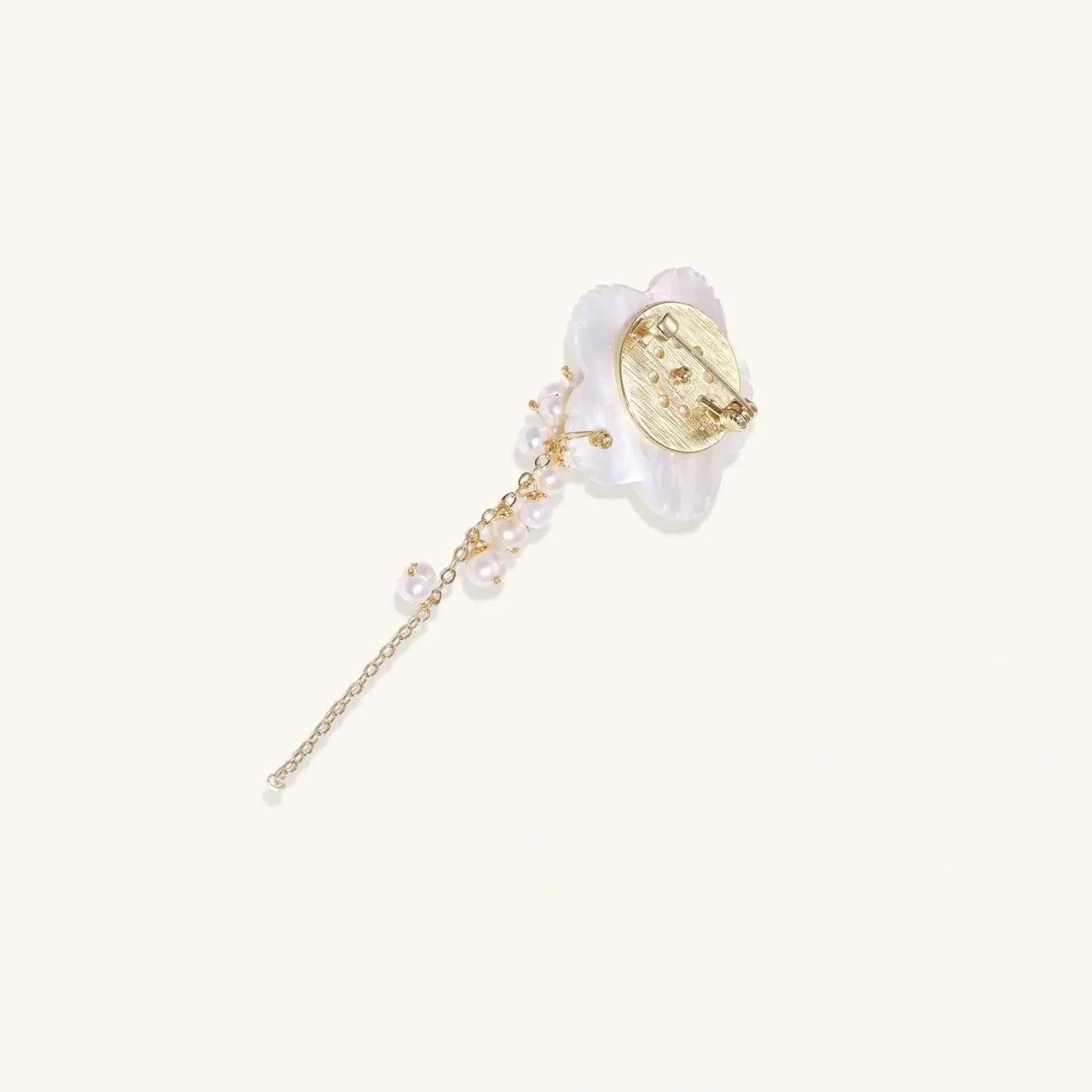 Classic floral pearl brooch with freshwater pearls - handcrafted in the USA