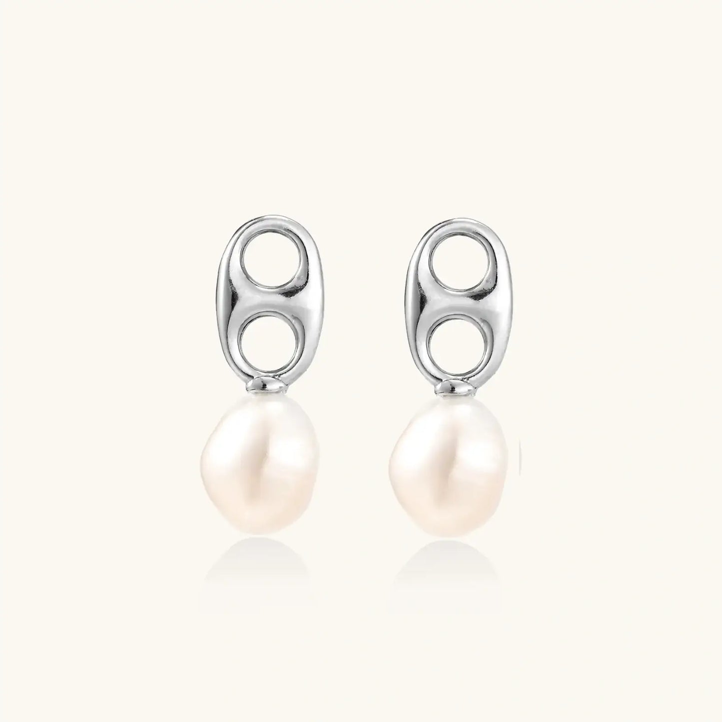Pearl Circle Drop Studs