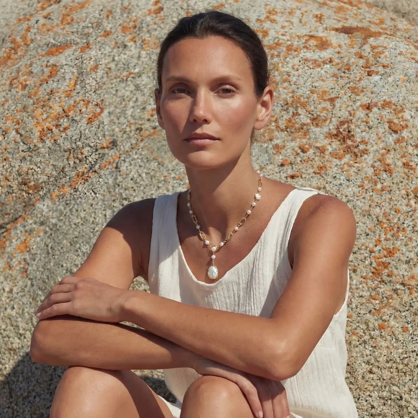 Lumina Pearl Station Necklace