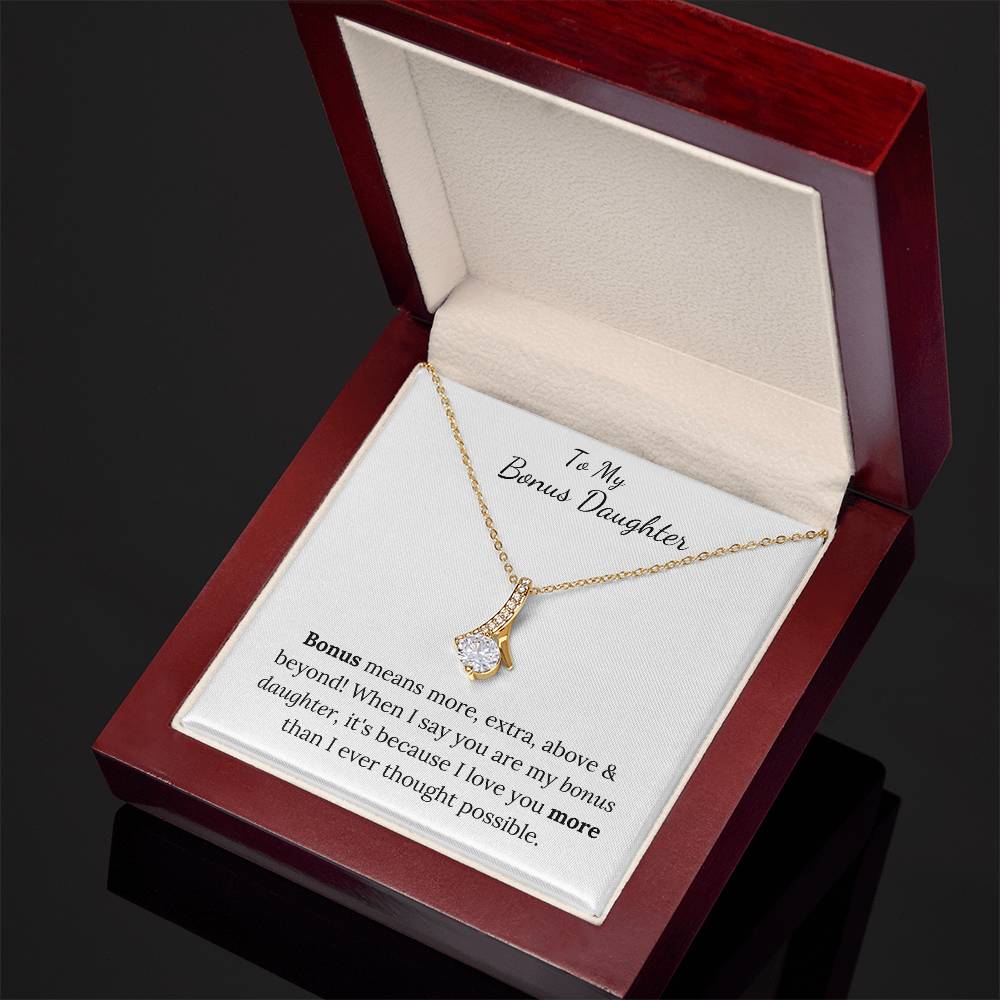 To My Bonus Daughter | I love you more | Necklace