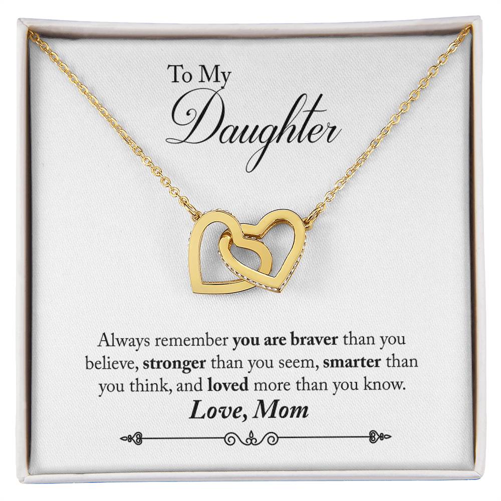 To My Daughter Interlocking Hearts Necklace
