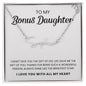 To My Bonus Daughter | Shine Like The Brightest Star | Script Name Necklace
