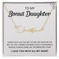 To My Bonus Daughter | Shine Like The Brightest Star | Script Name Necklace