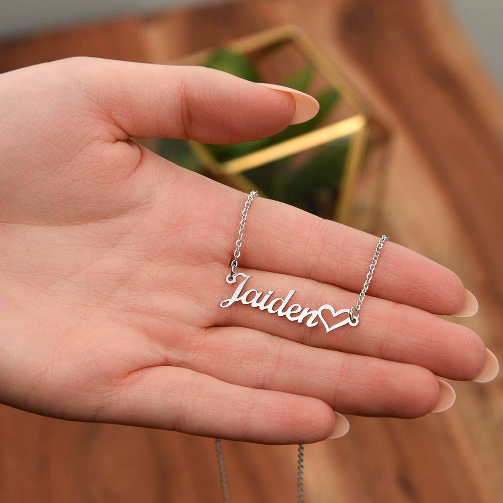To My Bonus Daughter | Shine Like The Brightest Star | Name Heart Necklace