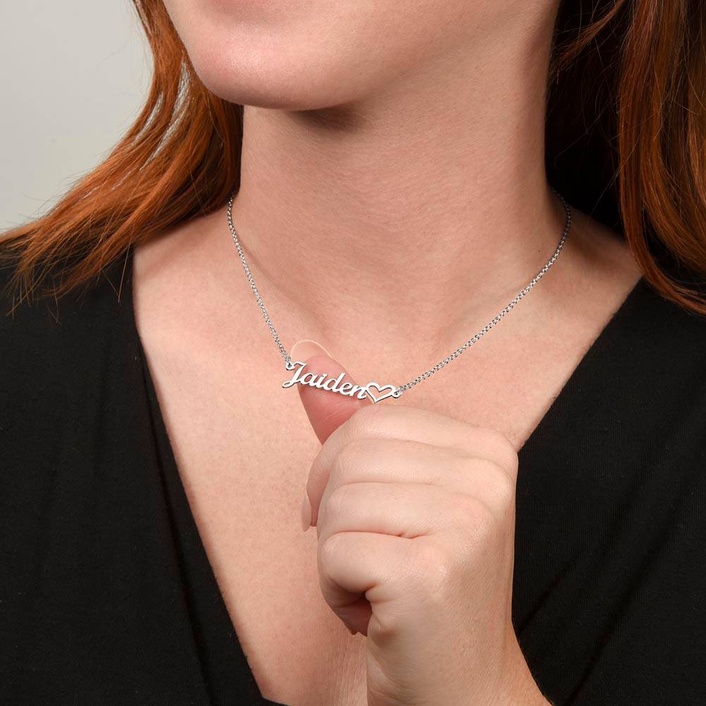 To My Bonus Daughter | Shine Like The Brightest Star | Name Heart Necklace
