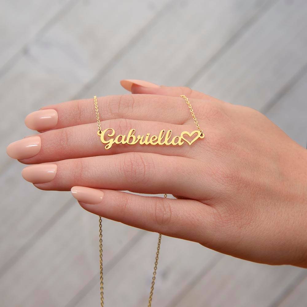 To My Bonus Daughter | Shine Like The Brightest Star | Name Heart Necklace