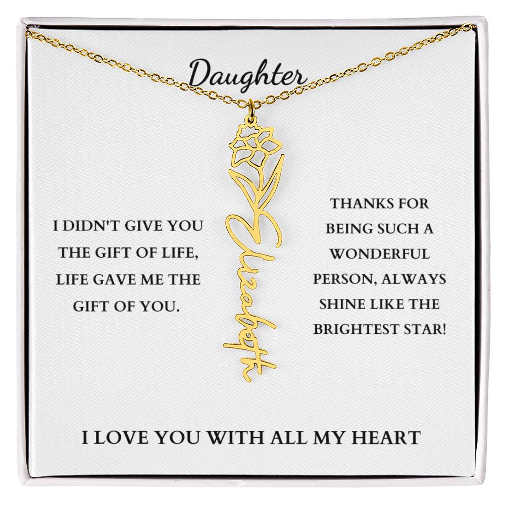 To My Daughter | Birth Month Flower Necklace