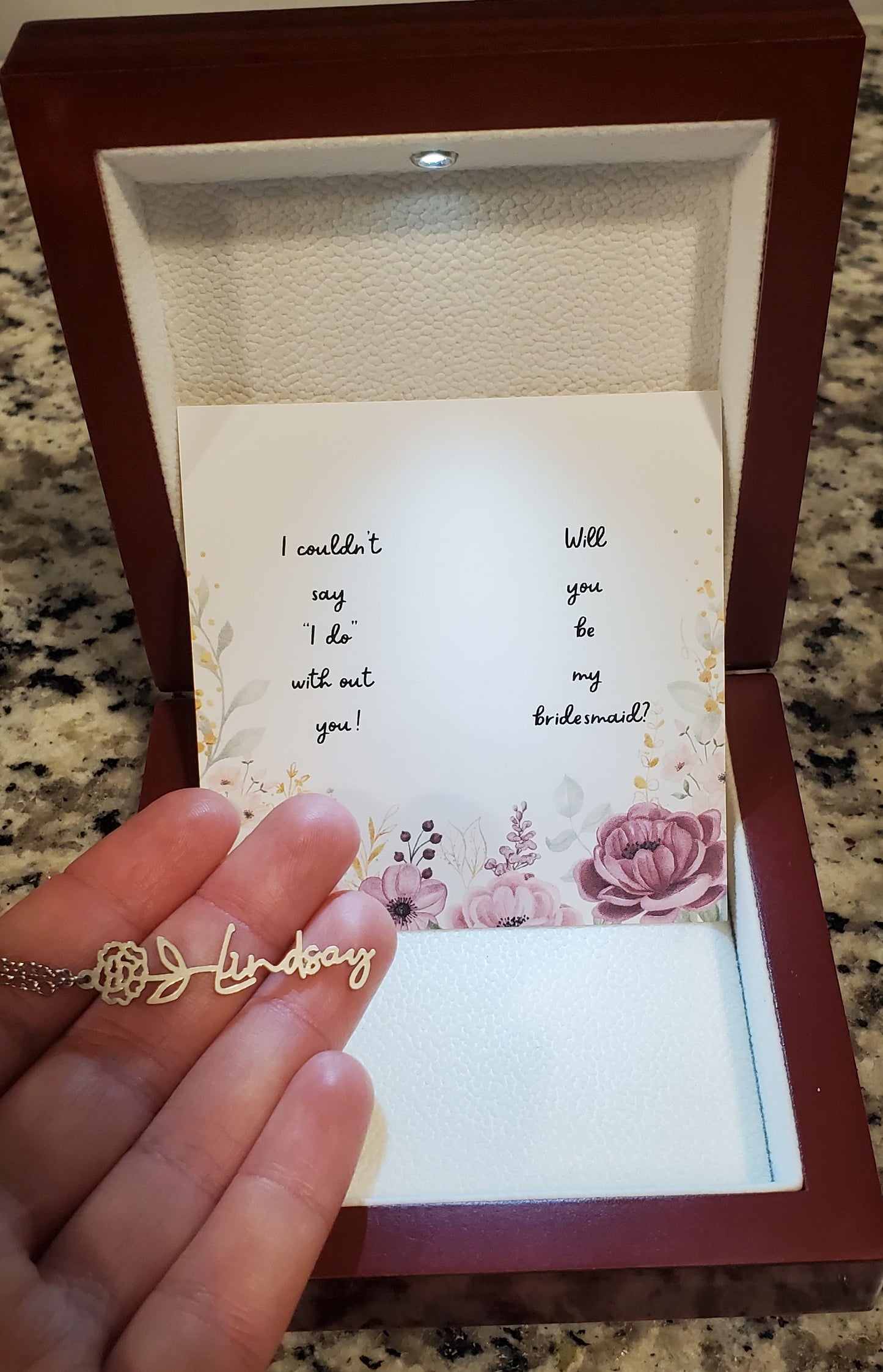 Will You Be My Bridesmaid | Personalized Birth Flower Necklace