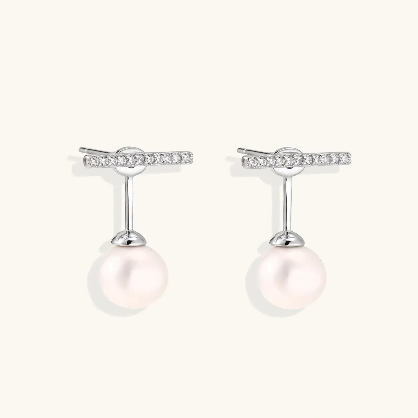Pearl Drop T-Bar Earrings