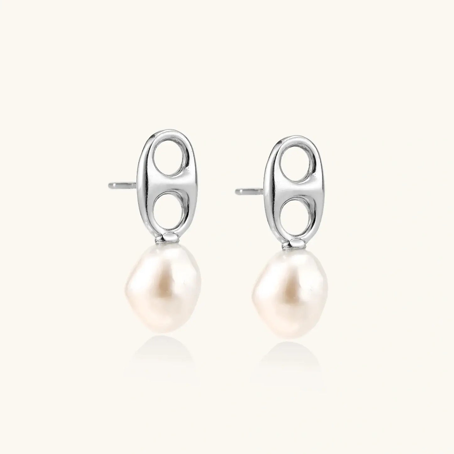 Pearl Circle Drop Studs