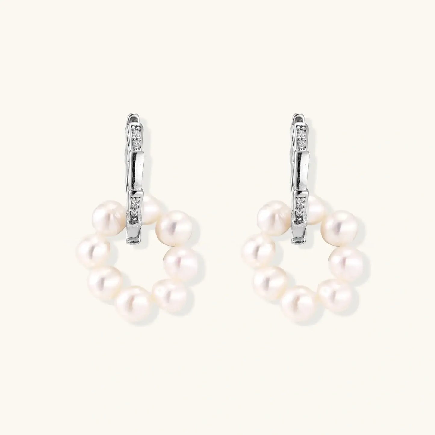 Pearl Cluster Huggie Hoops