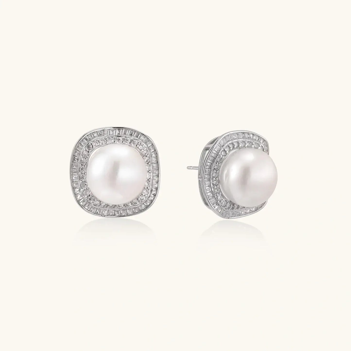 Halo Pearl Studs