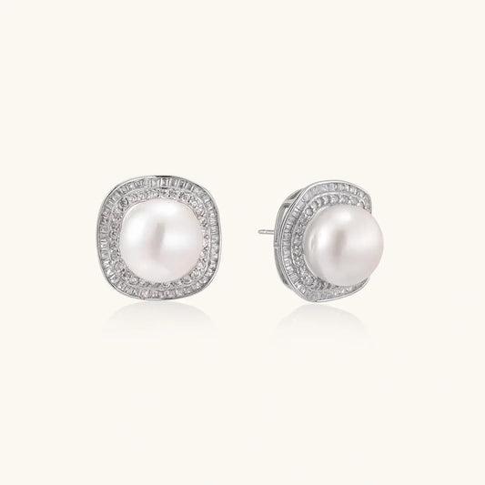 Halo Pearl Studs