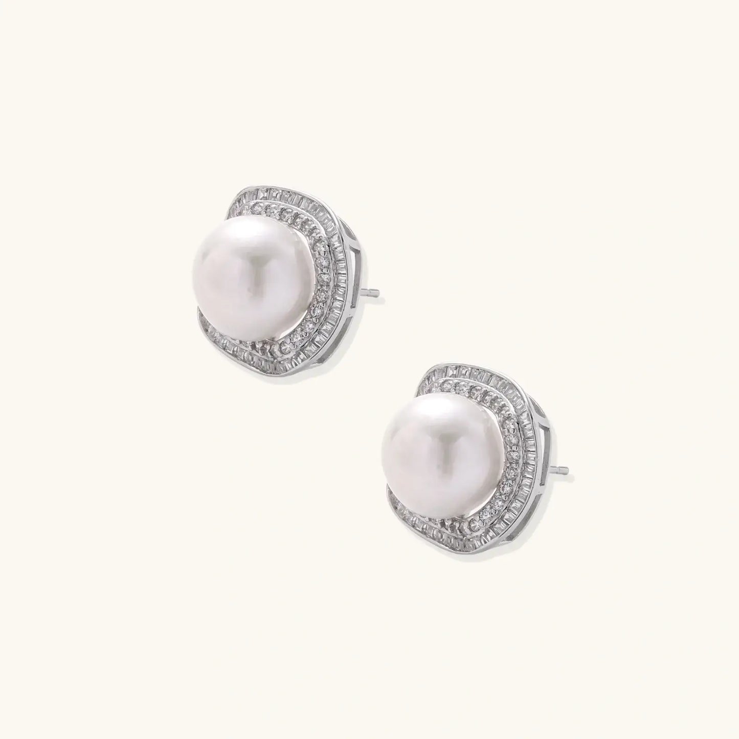Halo Pearl Studs