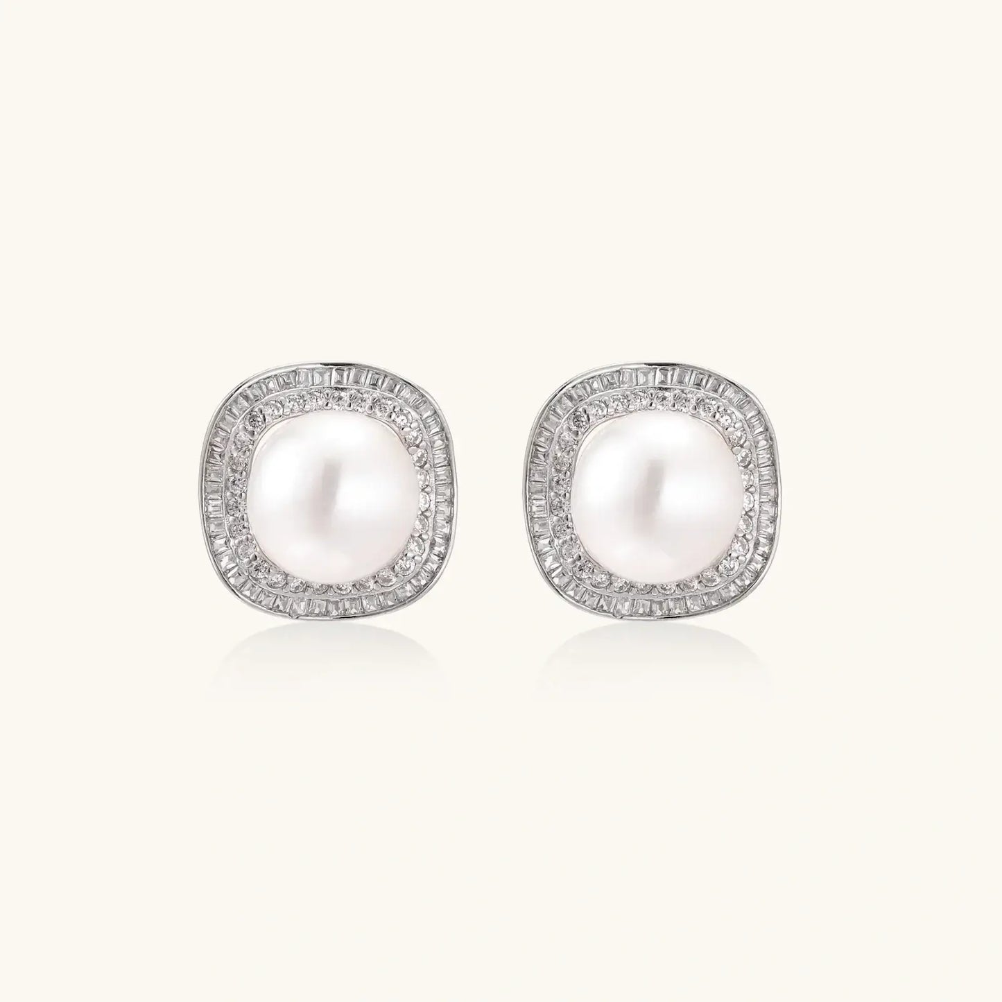 Halo Pearl Studs