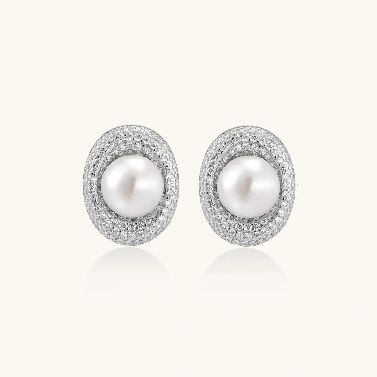 Pearl Halo Stud Earrings