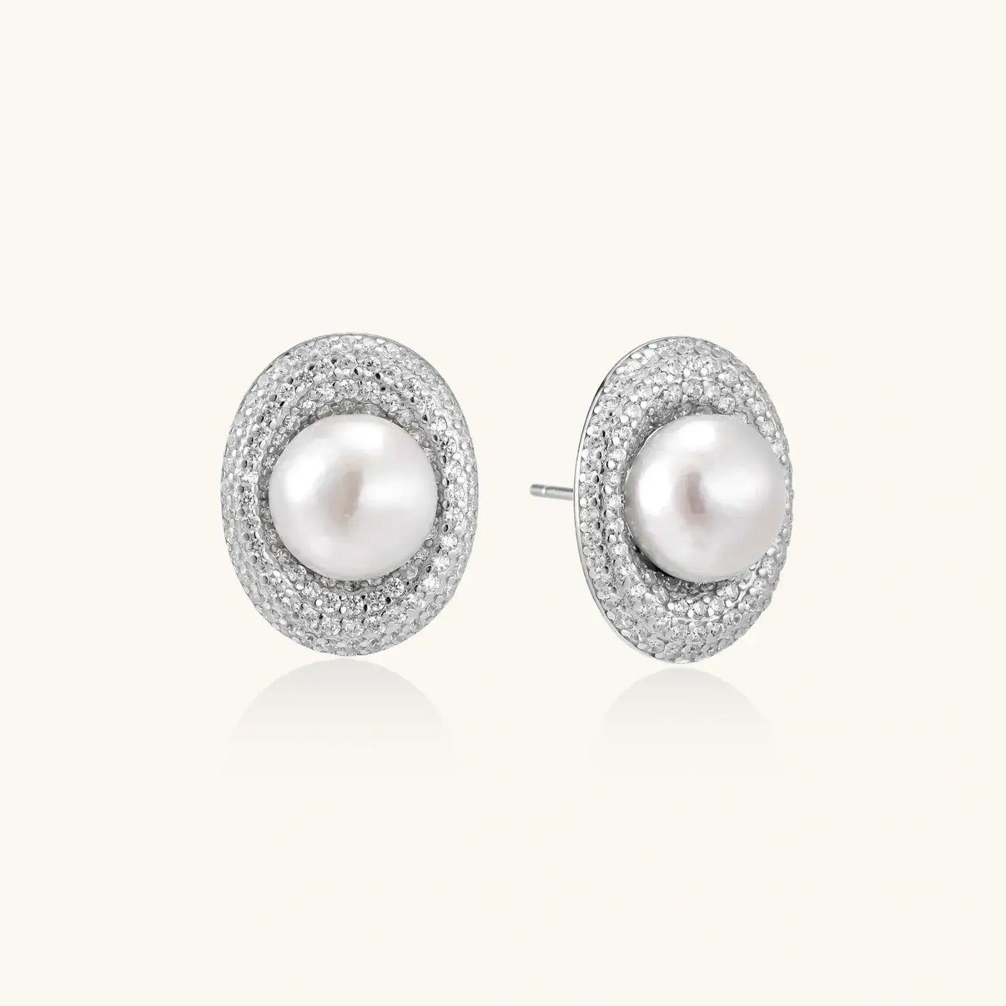 Pearl Halo Stud Earrings