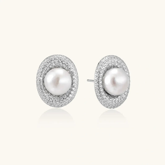 Pearl Halo Stud Earrings