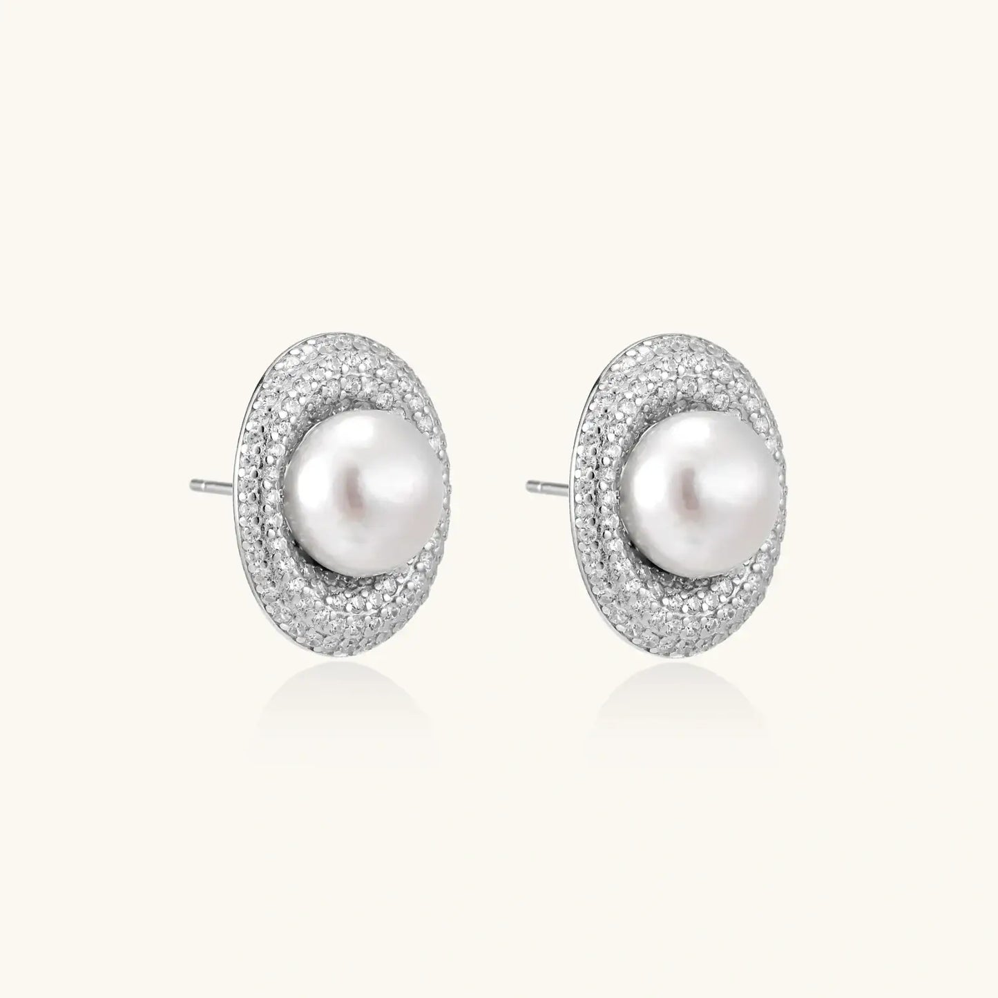 Pearl Halo Stud Earrings