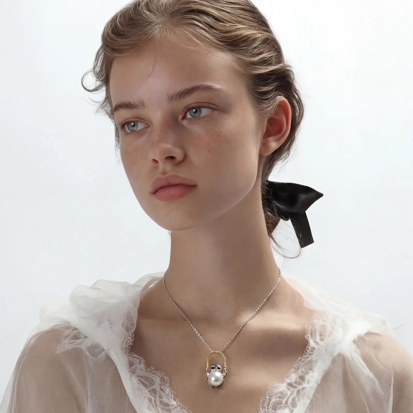 Wise Owl Pearl Necklace