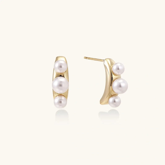 Pearl Trio Curve Studs