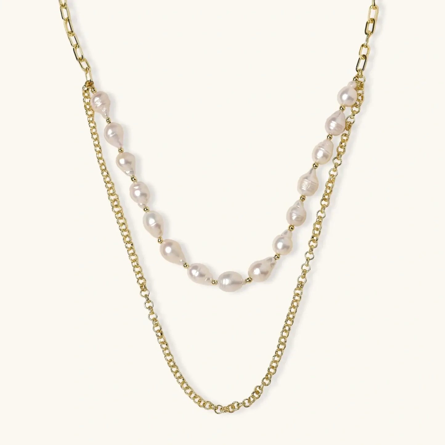 Golden Pearl Layers Necklace
