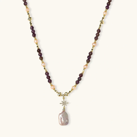 Celestial Amethyst Pearl Necklace