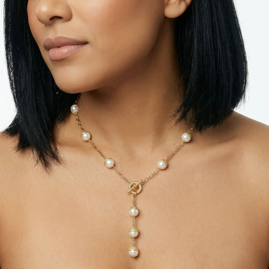 Baroque Pearl Station Necklace