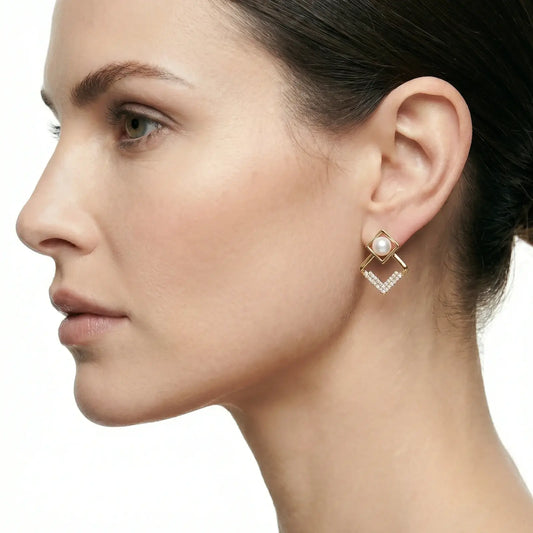 Pearl Geometry Earrings