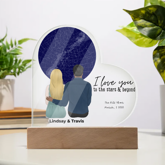 Personalized Star Map Acrylic Heart Plaque