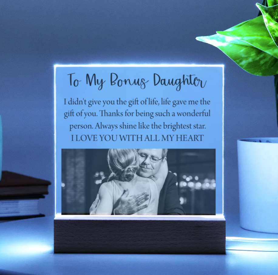 To My Bonus Daughter Plaque | Personalized Photo