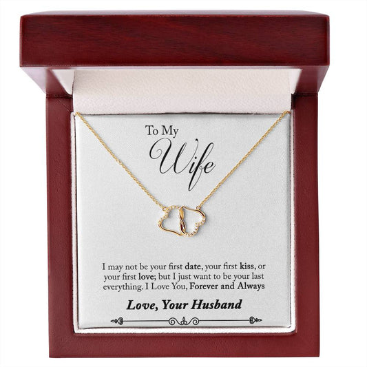 To My Wife | Solid Gold Necklace w/ 18 Real Diamonds