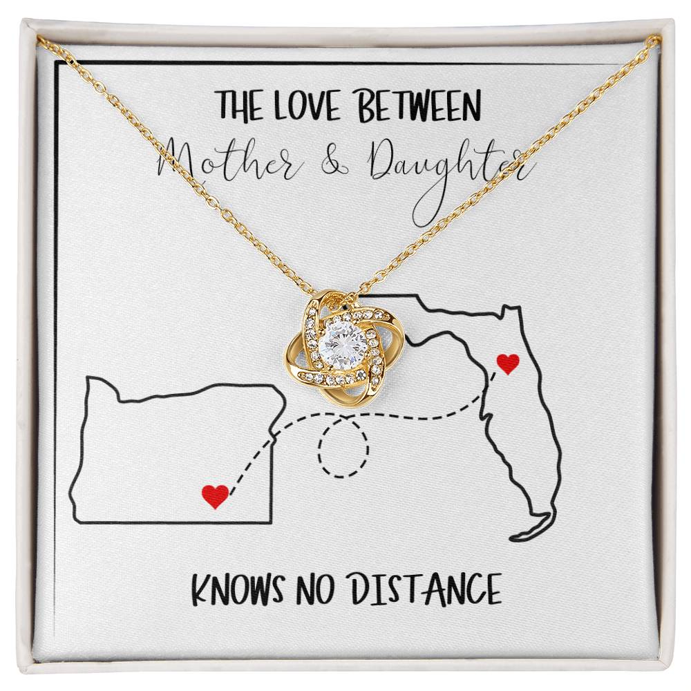 Mother & Daughter | Love Knows No Distance | Love Knot Necklace