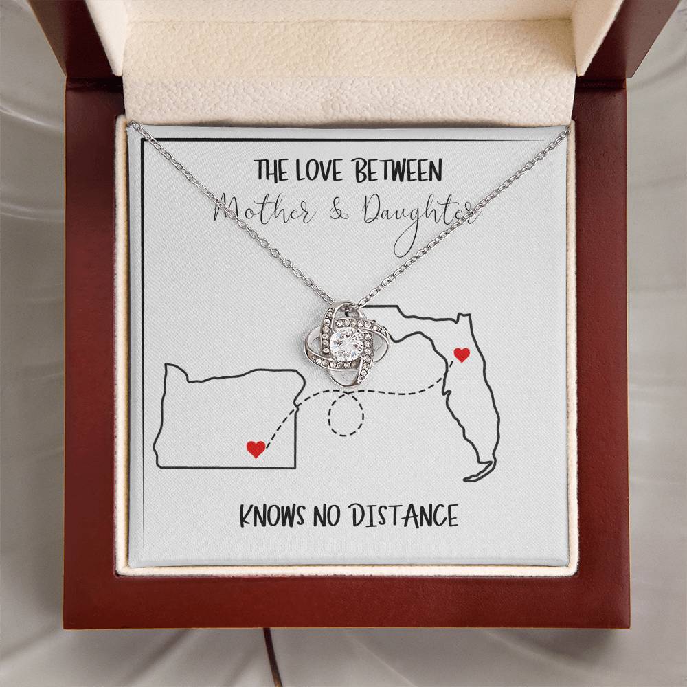 Mother & Daughter | Love Knows No Distance | Love Knot Necklace