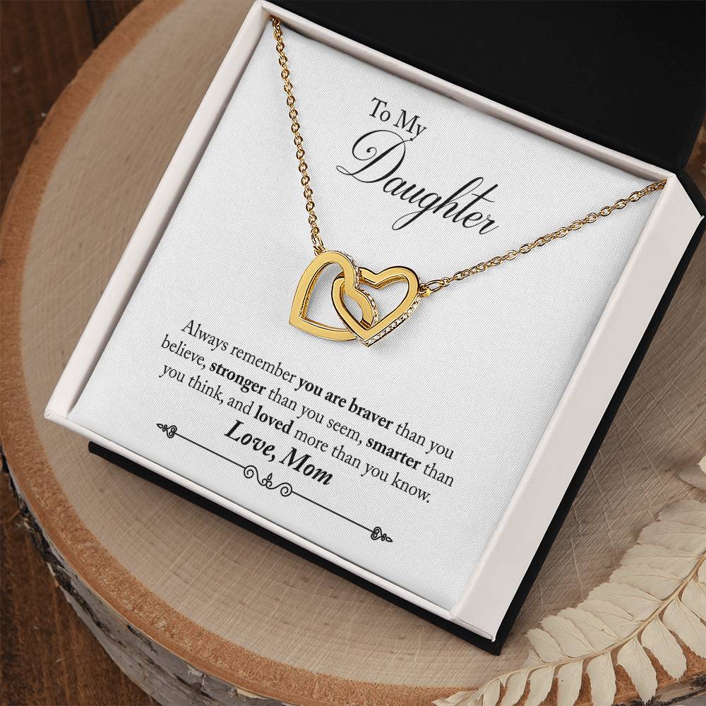 To My Daughter Interlocking Hearts Necklace