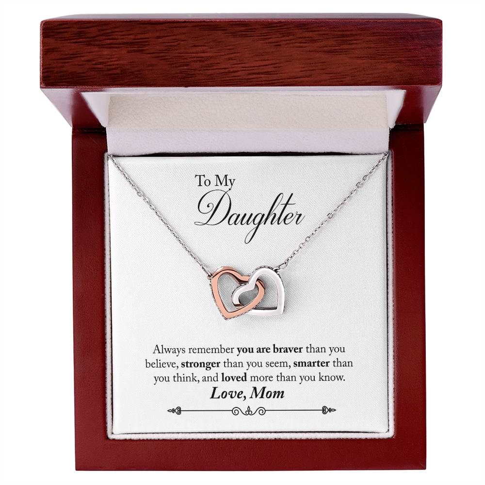 To My Daughter Interlocking Hearts Necklace