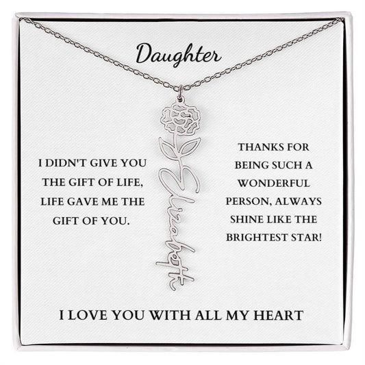 To My Daughter | Birth Month Flower Necklace