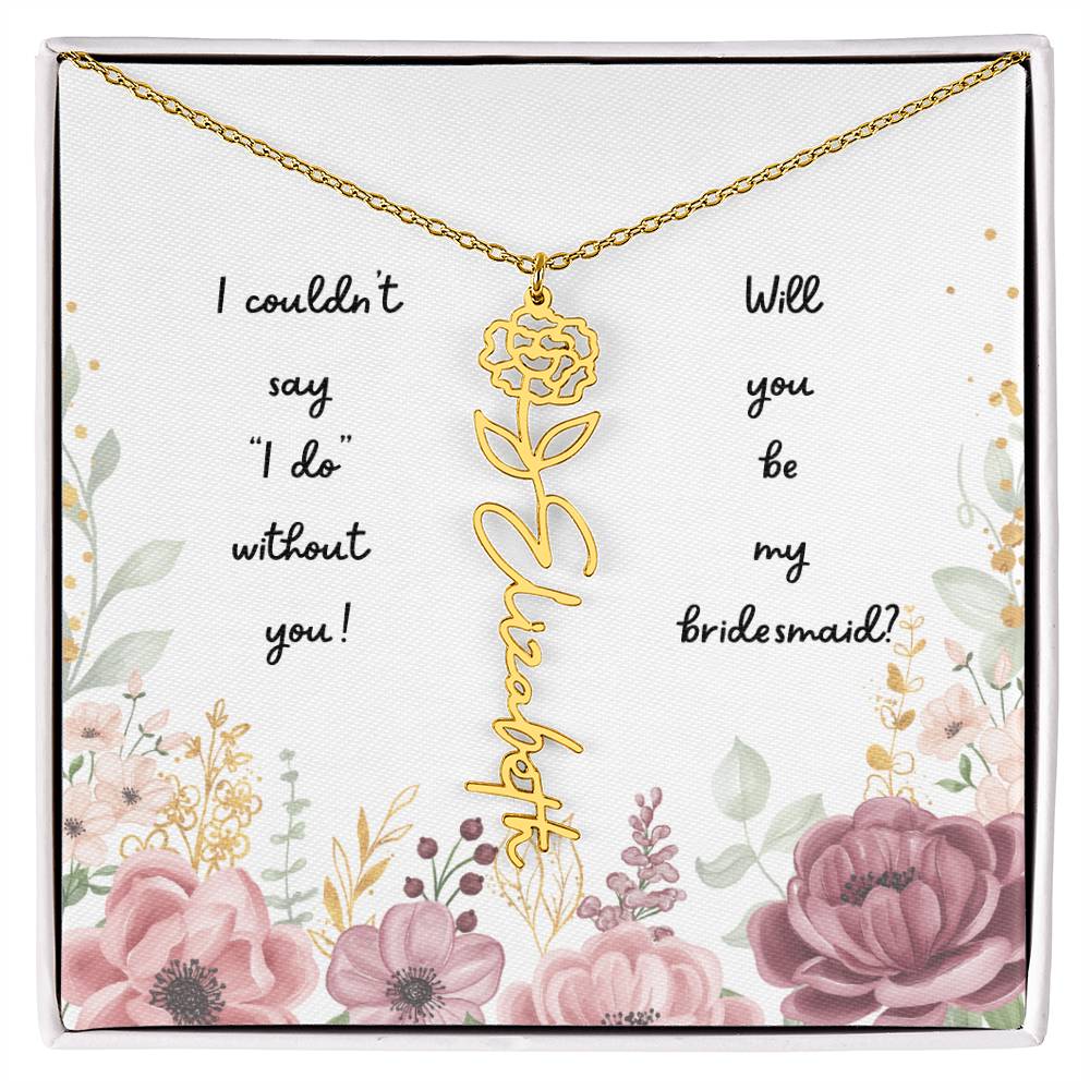 Will You Be My Bridesmaid | Personalized Birth Flower Necklace