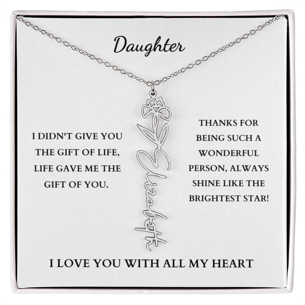 To My Daughter | Birth Month Flower Necklace