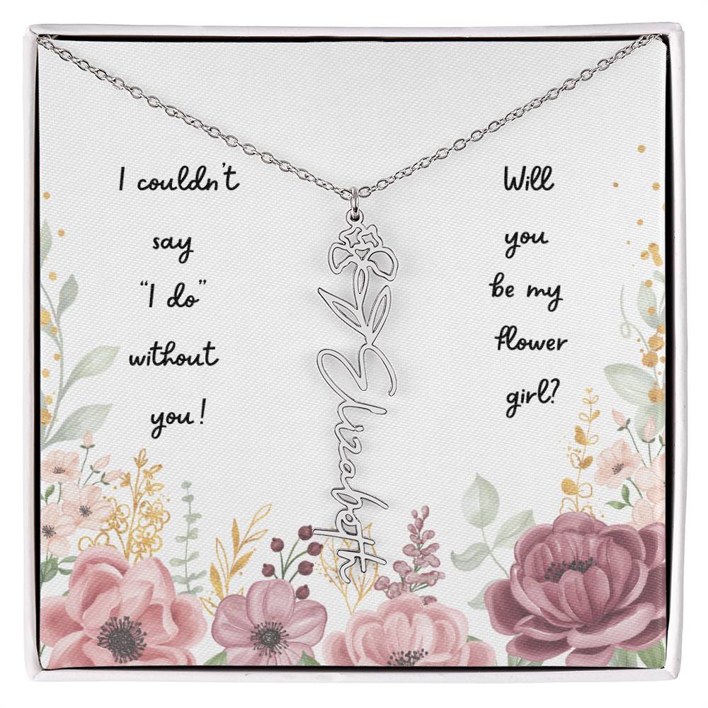 Will You Be My Flower Girl | Personalized Birth Flower Necklace