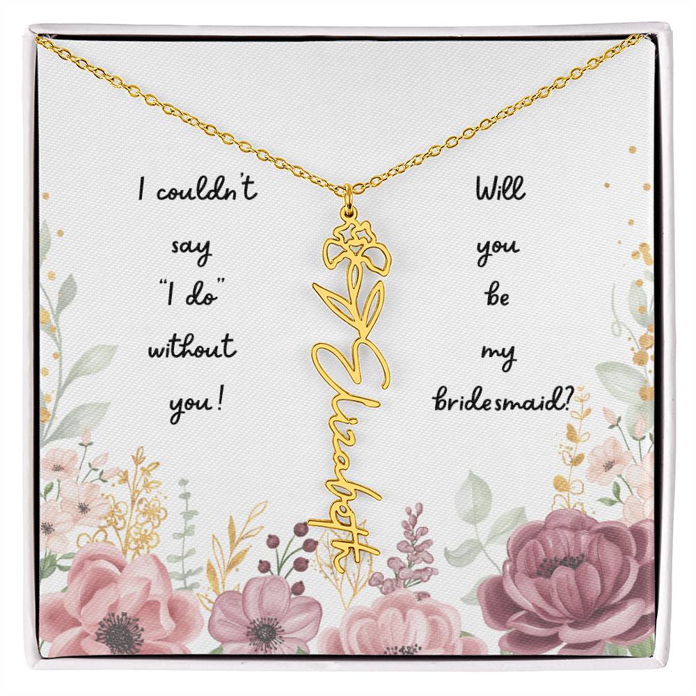 Will You Be My Bridesmaid | Personalized Birth Flower Necklace