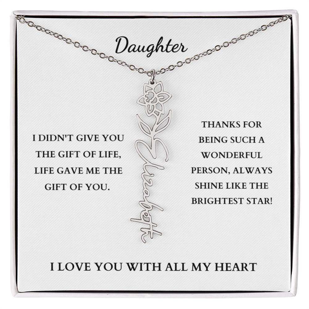 To My Daughter | Birth Month Flower Necklace