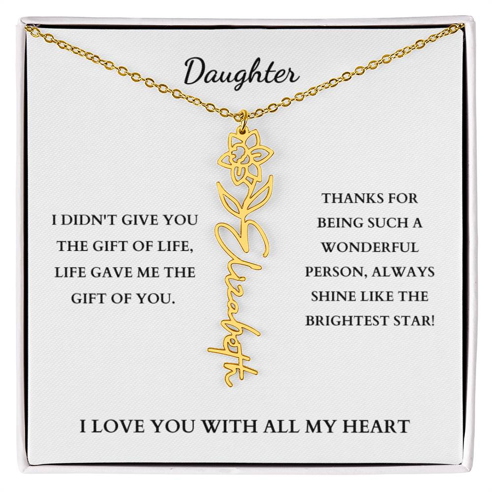 To My Daughter | Birth Month Flower Necklace