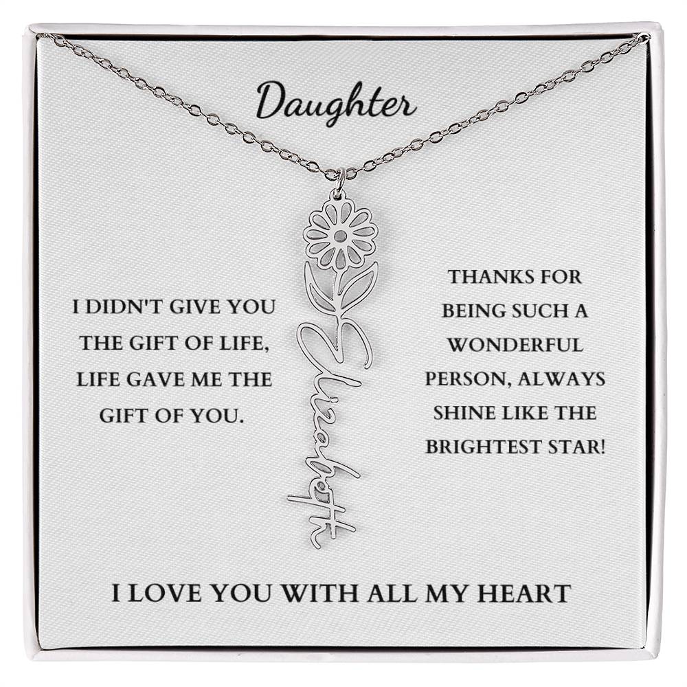 To My Daughter | Birth Month Flower Necklace