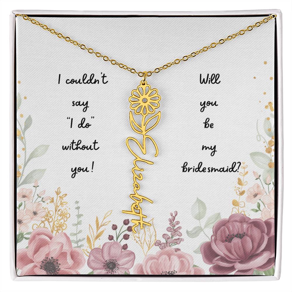 Will You Be My Bridesmaid | Personalized Birth Flower Necklace