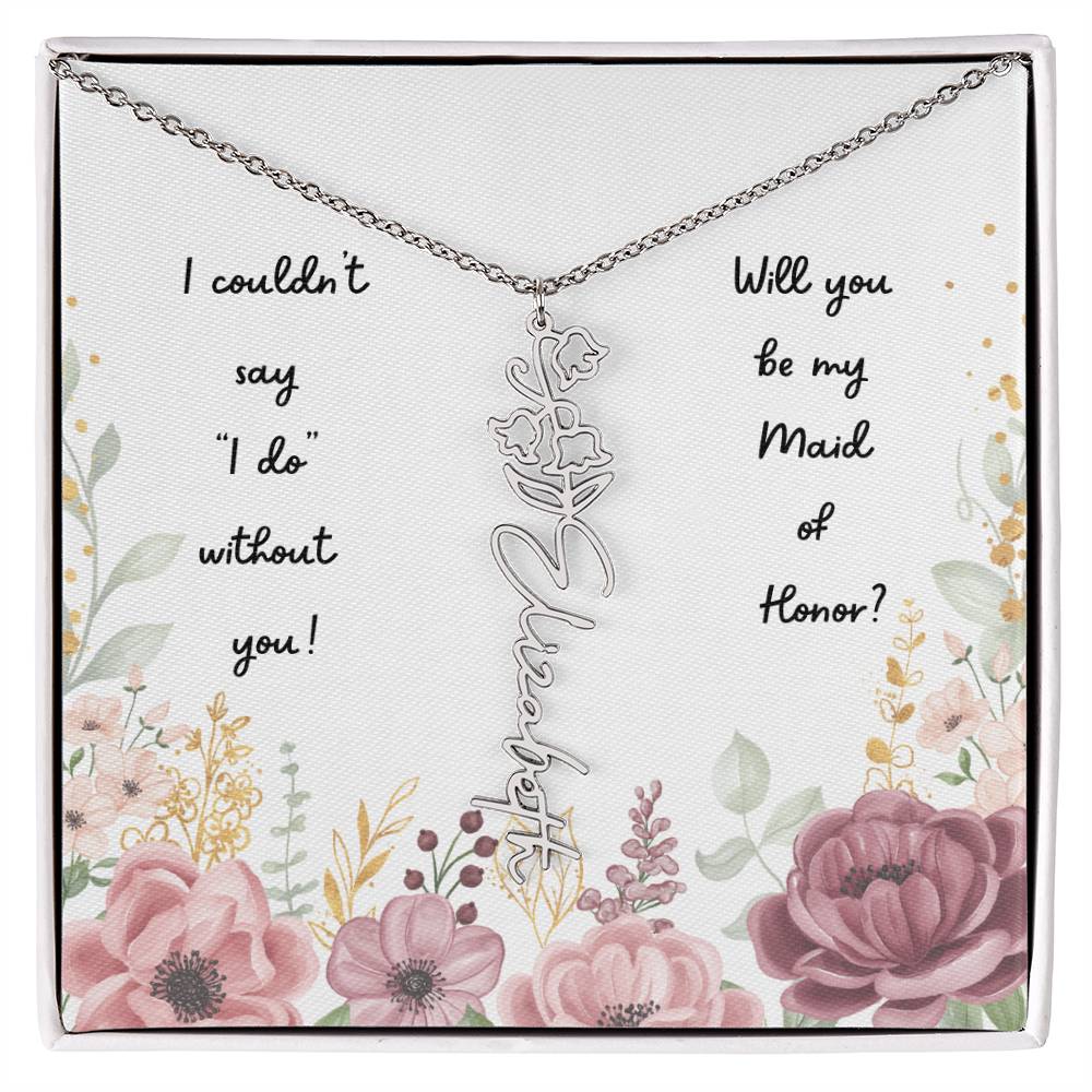 Will You Be My Maid of Honor | Personalized Birth Flower Necklace