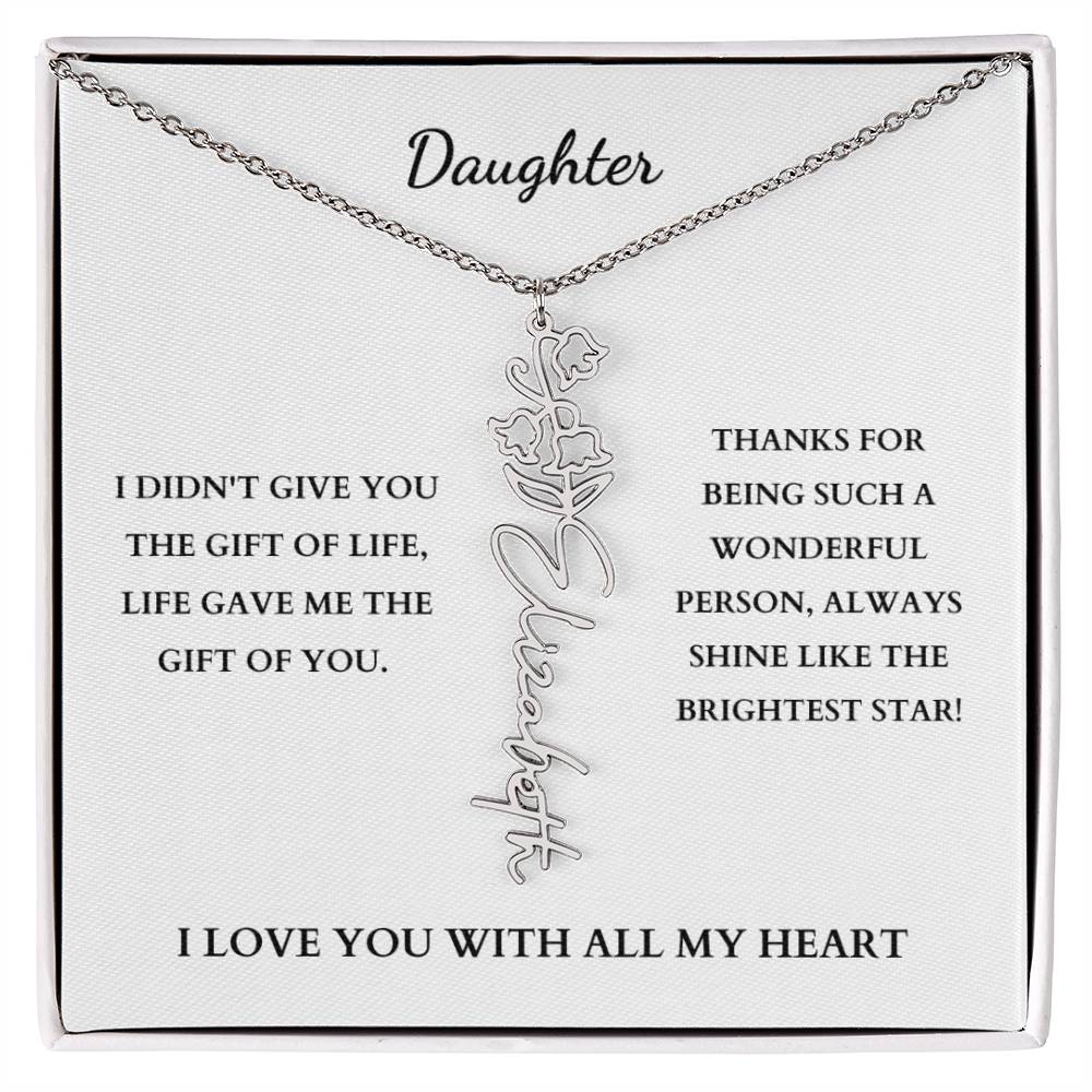 To My Daughter | Birth Month Flower Necklace