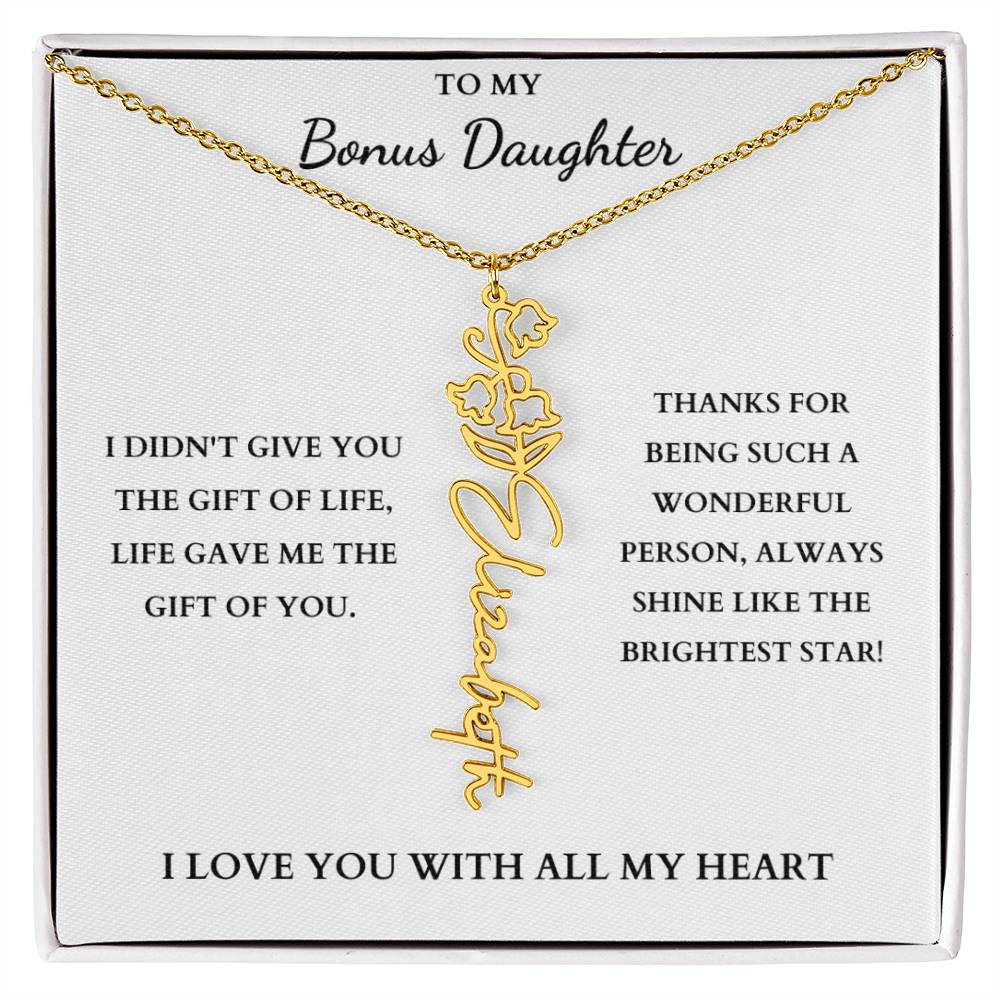 To My Bonus Daughter | Birth Flower Necklace