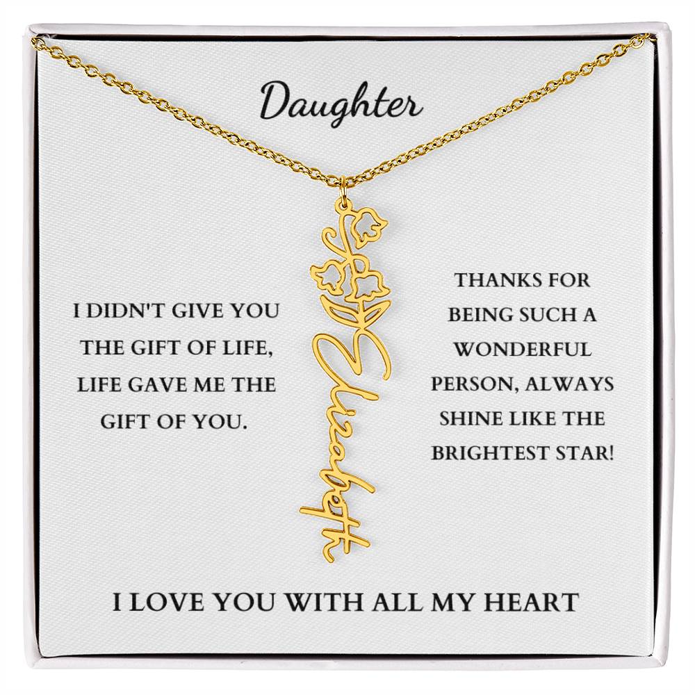 To My Daughter | Birth Month Flower Necklace