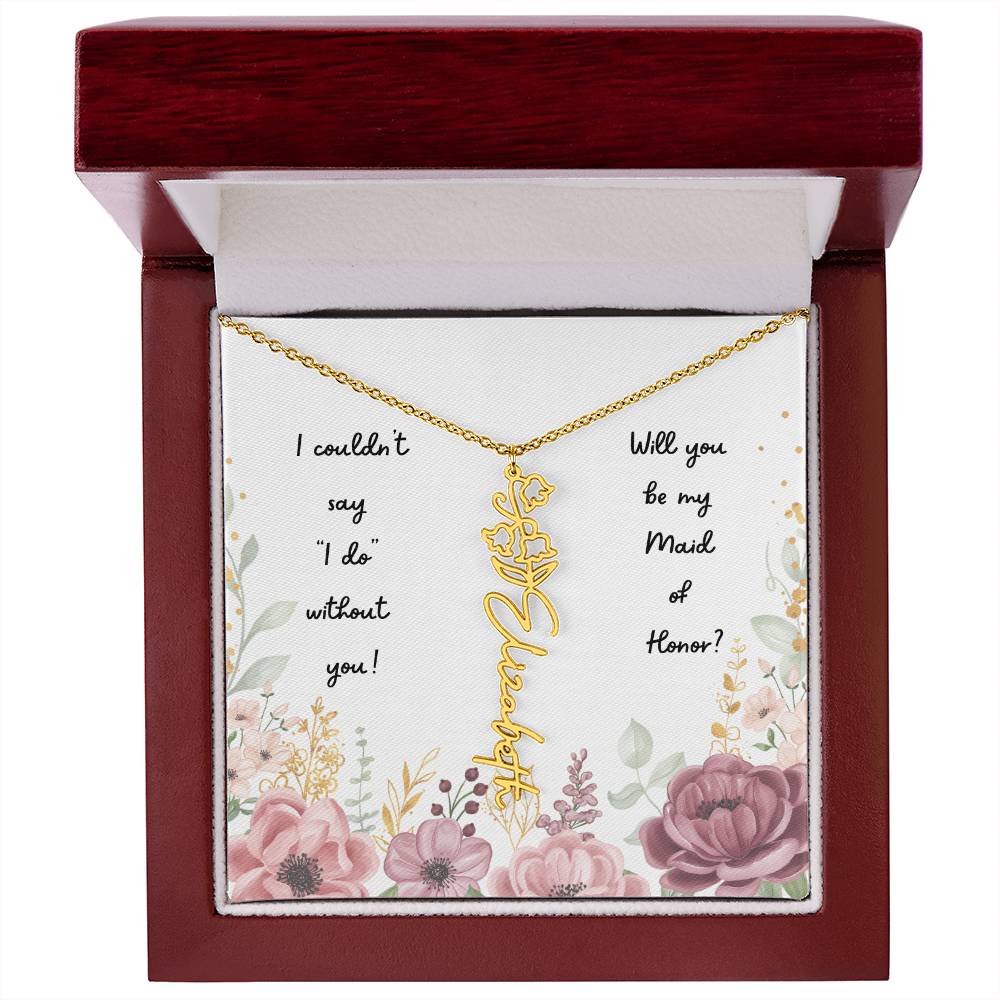 Will You Be My Maid of Honor | Personalized Birth Flower Necklace